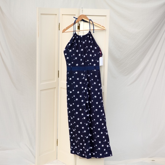 Pants - Star patterned Tie Neck jumpsuit